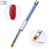 NICOLE DIARY UV Gel Brush Liner Painting Pen Acrylic Drawing Brush for Nails Gradient Rhinestone Handle Manicure Nail Art Tool