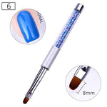 NICOLE DIARY UV Gel Brush Liner Painting Pen Acrylic Drawing Brush for Nails Gradient Rhinestone Handle Manicure Nail Art Tool