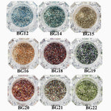 1Box Platinum Shiny Nail Glitter Powder Laser Sparkly Diamond Manicure Nail Art Chrome Pigment DIY Nail Art Decoration LABG01-26
