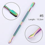 BORN PRETTY Rainbow Chameleon Nail Art Cuticle Pusher Cutter Nipper Clipper Dead Skin Remover Tweezer Manicure Nail Art Tool