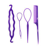 4Pcs/Set Hair Accessories Hairdressing Stylists Tool To Weave Braid Pull Hair Pins Plate Made Needle Hair Care Hair Styling Tool