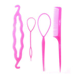 4Pcs/Set Hair Accessories Hairdressing Stylists Tool To Weave Braid Pull Hair Pins Plate Made Needle Hair Care Hair Styling Tool