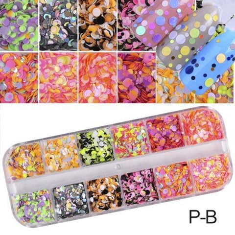 1 Set Mixed Color 3D Ultrathin Sequins Nail Glitter Flakes 1/2/3mm Sparkly DIY Tips Dazzling Paillette Nail Art Decorations TRP