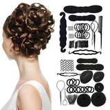 Professional Braiders Women Hair Styling Tools Set Bun Maker Ponytail Holder Bobby Pins Elastics Hair Braid Twist DIY  Kit