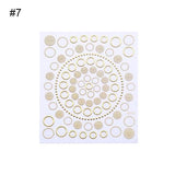Geometric Patterns 3D Nail Sticker Decals Adhesive Moon Star Gold Stripes Wave Line Manicure DIY Nail Art Decoration 1 Sheet