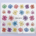 FWC 1 Sheet Nail Sticker Flower Decal Animal Flamingo Deer Butterfly Nail Art Water Transfer Slider Foils Decoration