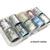 1 Box Shell Nail Foil Holiday Seaside Design Nail Transfer Foil Sticker Manicure Nail Art Decorations