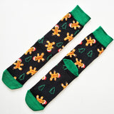 Adult Size Crew Socks New Christmas Gingerbread Man Sweat Snow Happy Doll Jingle Bells Melody Snowman Butter Sugar Honey Xmas