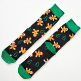 Adult Size Crew Socks New Christmas Gingerbread Man Sweat Snow Happy Doll Jingle Bells Melody Snowman Butter Sugar Honey Xmas