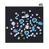 Sale 1Box 3D Rhinestones Diverse DIY Gems New Charming Mix Nail Art Decoration Rose Jewelry Gel Glitter Nail Art Decoration