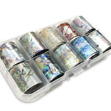 1 Box Shell Nail Foil Holiday Seaside Design Nail Transfer Foil Sticker Manicure Nail Art Decorations