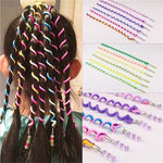 6pcs/lot Rainbow Color Cute Girl Curler Hair Braid hair styling tools hair roller Braid Maintenance The princess hair accessory