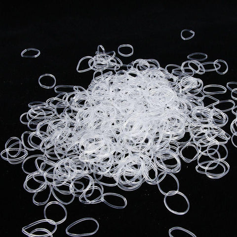 200pcs/pack Transparent Elastic Rubber Band Hair Band Tie Braids Hair Ring Ropes Bind Tool Hairstyle Holding Band